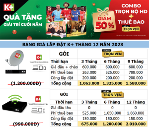 Truyền Hình K+ Giảm Giá 50% Cho Dịp Cuối Năm 2023